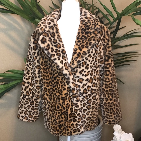 Halogen Leopard Print Faux Fur Coat - XS/S - Picture 4 of 16